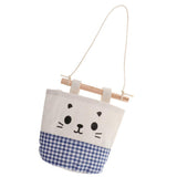 Max Cartoon Hanging Pocket Storage Bag Organizer Closet Rack Blue Grid