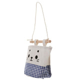 Max Cartoon Hanging Pocket Storage Bag Organizer Closet Rack Blue Grid