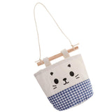 Max Cartoon Hanging Pocket Storage Bag Organizer Closet Rack Blue Grid