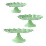 Maxbell Wave Edge Cake Tray Macaroon Cupcake Stand Plate Metal Cake Tools Green M - Aladdin Shoppers