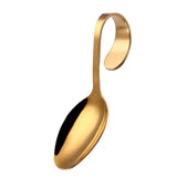 Maxbell Stainless Steel Soup Spoon Curved Handle for Porridge Dinner Cake Golden - Aladdin Shoppers