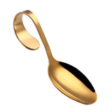 Maxbell Stainless Steel Soup Spoon Curved Handle for Porridge Dinner Cake Golden - Aladdin Shoppers