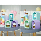 Maxbell  House Shape Cupcake Stand Wood Cake Tool Ornament Green Single Layer