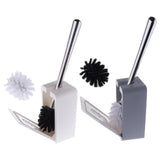 Max Modern Fashion Sucker Type Toilet Brush and Holder Set Bathroom Accs White