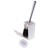 Max Modern Fashion Sucker Type Toilet Brush and Holder Set Bathroom Accs White