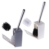 Max Modern Fashion Sucker Type Toilet Brush and Holder Set Bathroom Accs White