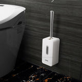 Max Modern Fashion Sucker Type Toilet Brush and Holder Set Bathroom Accs White