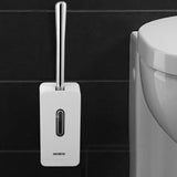 Max Modern Fashion Sucker Type Toilet Brush and Holder Set Bathroom Accs White