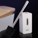 Max Modern Fashion Sucker Type Toilet Brush and Holder Set Bathroom Accs White