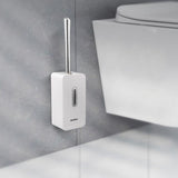 Max Modern Fashion Sucker Type Toilet Brush and Holder Set Bathroom Accs White