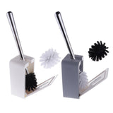 Max Modern Fashion Sucker Type Toilet Brush and Holder Set Bathroom Accs White