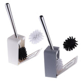 Max Modern Fashion Sucker Type Toilet Brush and Holder Set Bathroom Accs White