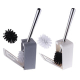 Max Modern Fashion Sucker Type Toilet Brush and Holder Set Bathroom Accs White