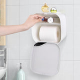 Max Wall Mounted Plastic Cup Toilet Tissue Paper Roll Holder Phone Shelf Gray