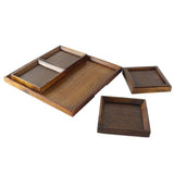 Maxbell Creative Wood Tray set for Snacks Fruit 31cm Chassis + 4pcs 14cm Plate - Aladdin Shoppers