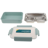 Maxbell Stainless Steel Lunch Box Dinnerware Kids Food Container Blue S three case