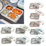 Maxbell Stainless Steel Lunch Box Dinnerware Kids Food Container Blue S three case