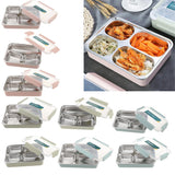 Maxbell Stainless Steel Lunch Box Dinnerware Kids Food Container Blue S three case