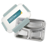 Maxbell Stainless Steel Lunch Box Dinnerware Kids Food Container Blue S three case