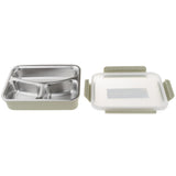 Maxbell Stainless Steel Lunch Box Dinnerware Kids Food Container Green S three case