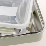 Maxbell Stainless Steel Lunch Box Dinnerware Kids Food Container Green S three case