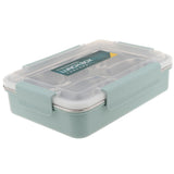 Maxbell Stainless Steel Lunch Box Dinnerware Kids Food Container Blue M four case