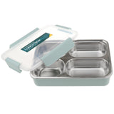 Maxbell Stainless Steel Lunch Box Dinnerware Kids Food Container Blue M four case