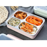 Maxbell Stainless Steel Lunch Box Dinnerware Kids Food Container Blue M four case
