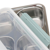 Maxbell Stainless Steel Lunch Box Dinnerware Kids Food Container Blue M four case