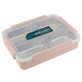 Maxbell Stainless Steel Lunch Box Dinnerware Kids Food Container Pink L four case