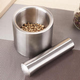 Maxbell  Stainless Steel Mortar & Pestle Set Garlic Spice Herb Grinder Cylinder