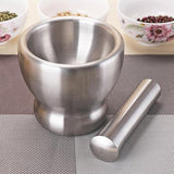 Max Stainless Steel Mortar & Pestle Set Garlic Spice Herb Grinder Bowl shape