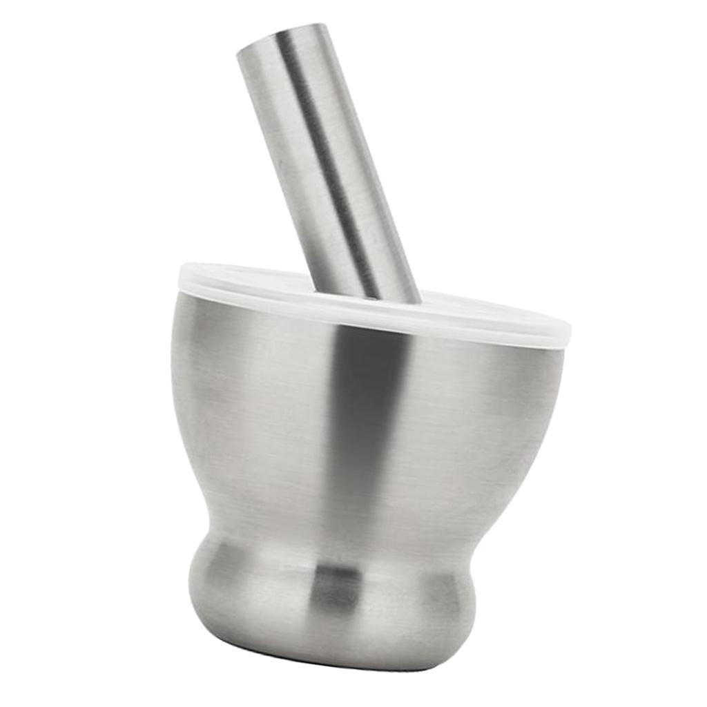 Max Stainless Steel Mortar & Pestle Set Garlic Spice Herb Grinder Bowl shape