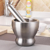 Max Stainless Steel Mortar & Pestle Set Garlic Spice Herb Grinder Bowl shape