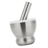 Max Stainless Steel Mortar & Pestle Set Garlic Spice Herb Grinder Bowl shape