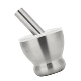 Max Stainless Steel Mortar & Pestle Set Garlic Spice Herb Grinder Bowl shape