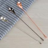 Max Long Handle Spoon Stainless Steel Mixing Ice Milkshake Spoon  silvery