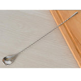 Max Long Handle Spoon Stainless Steel Mixing Ice Milkshake Spoon  silvery