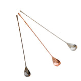 Max Long Handle Spoon Stainless Steel Mixing Ice Milkshake Spoon  silvery