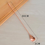 Max Long Handle Spoon Stainless Steel Mixing Ice Milkshake Spoon  Rose Gold