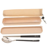 Maxbell Stainless Steel Tableware Set with Box Bag Black Spoon Chopsticks - Aladdin Shoppers