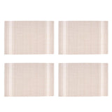 Maxbell 4-piece PVC Stripe Braided Insulated Mat Kitchen Dining Table Placemat White - Aladdin Shoppers