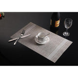 Maxbell 4-piece PVC Stripe Braided Insulated Mat Kitchen Dining Table Placemat White - Aladdin Shoppers