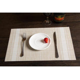 Maxbell 4-piece PVC Stripe Braided Insulated Mat Kitchen Dining Table Placemat White - Aladdin Shoppers