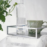Maxbell Decorative Metal Serving Tray Vanity Storage Tray Silver Square - Aladdin Shoppers