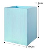 Maxbell Lovely Wooden Tabletop Storage Box Pen Container Brush Pot Blue Square - Aladdin Shoppers