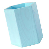 Maxbell Lovely Wooden Tabletop Storage Box Pen Container Brush Pot Blue Hexagon - Aladdin Shoppers