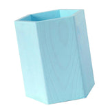 Maxbell Lovely Wooden Tabletop Storage Box Pen Container Brush Pot Blue Hexagon - Aladdin Shoppers