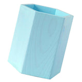 Maxbell Lovely Wooden Tabletop Storage Box Pen Container Brush Pot Blue Hexagon - Aladdin Shoppers