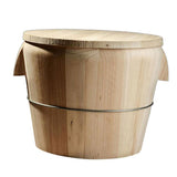 Maxbell  Japan Bargain Hangiri Wooden Sushi rice Mixing Bowl with Lid portable 21cm